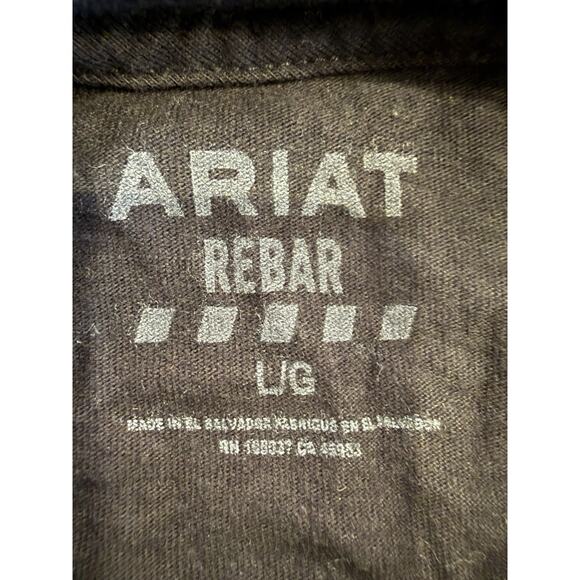 Ariat Rebar Mens Black Heavyweight Workwear Short Sleeve T-Shirt Size L Large - Picture 5 of 7